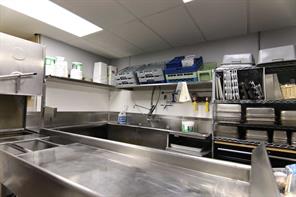 Restaurant-sized dishwashing area