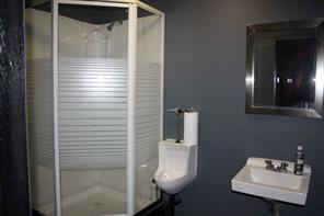 Bathrooms off bay